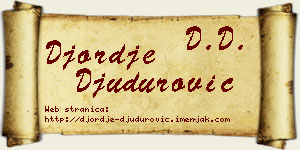 Đorđe Đudurović vizit kartica